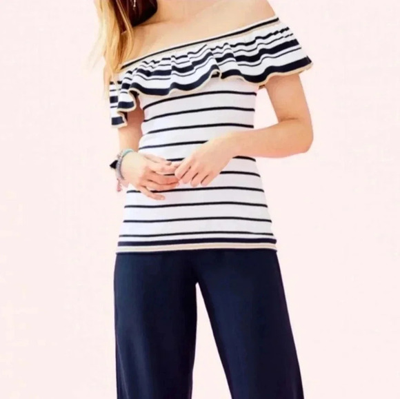 Lilly Pulitzer Perelle Sweater Off The Shoulder Top(XS) - Picture 4 of 11